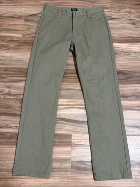 Brixton Chino Pants Choice Regular Fit Men 30 Casual Olive Green Cotton Blend